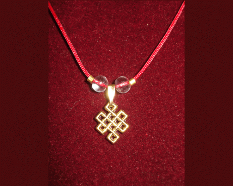 Cordão Nó Sem Fim – “A Sabedoria do Buda”  - Ornamento Budista - PP Gold