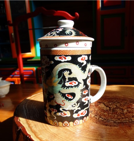 Caneca para Lama - Preta com Dragões