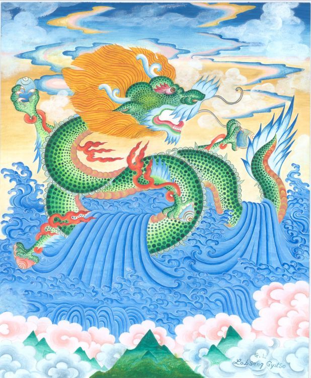 Estilo elegante do símbolo tibetano do vetor da nuvem
