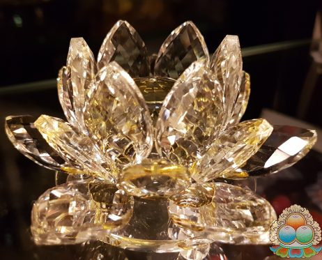 Flor de Lótus - Cristal - 9cm - Amarelo