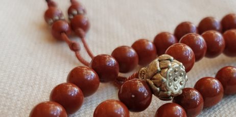 Mala 108 contas - Jaspe Vermelho e Guru Bead Lótus - 6mm Rosário Budista - Image 2