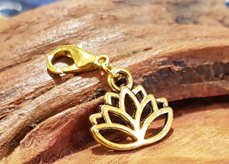 Marcador de Mala Flor de Lótus Dourado para Rosário Tibetano