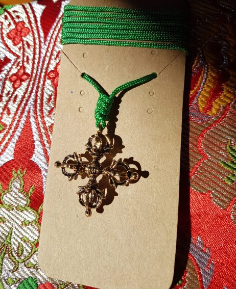 Dorje Cruzado - Pingente com Nó da Linhagem - Dourado - Image 2