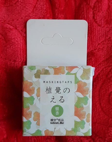 Fita Adesiva Washi Tape Gingko - para Scrap Book - em Papel de Arroz - 15 mm