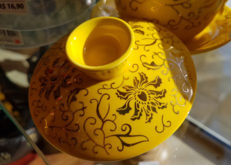Caneca para Lama Peônia Amarela - Caneca Tibetana com infusor e pires - Image 4