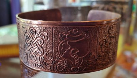 Bracelete em Cobre Oito Símbolos Auspiciosos