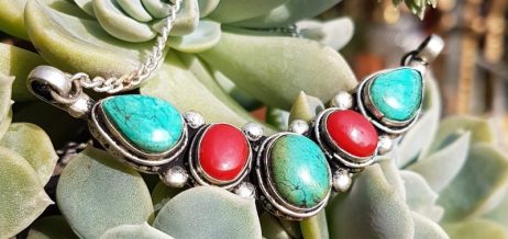 Colar Tibetano com Coral e Turquesa - Image 2
