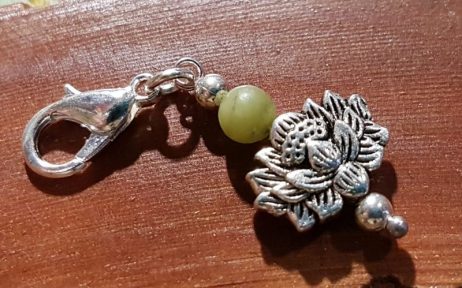 Marcador para Mala - Flor de Lótus com Jade