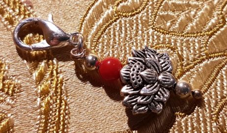 Marcador para Mala - Flor de Lótus com Coral - Image 3