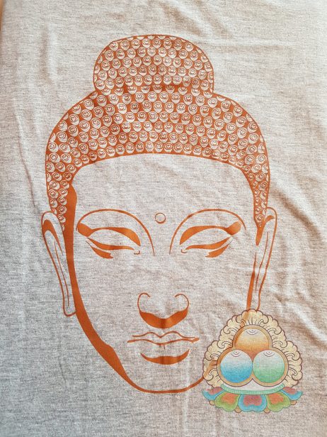 Camiseta do Nepal - Face de Buddha - Cinza 38