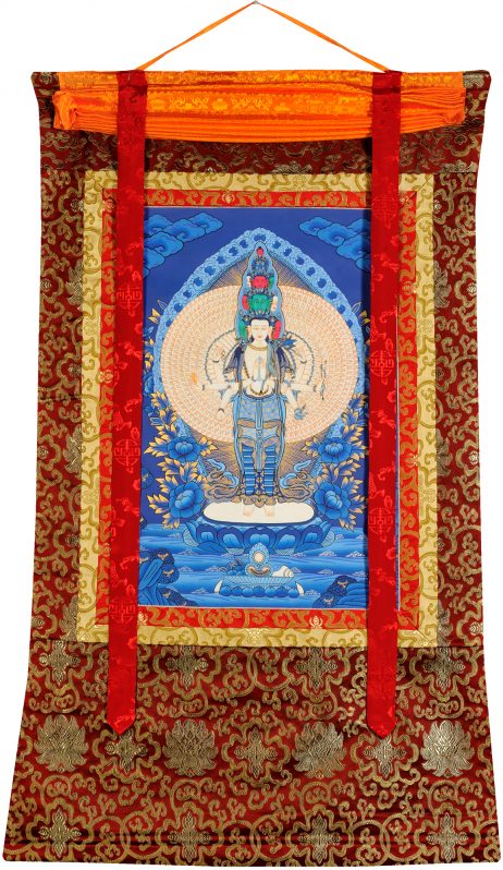 Thangka de Avalokiteshvara - Buda da Compaixão - Pintura Tibetana