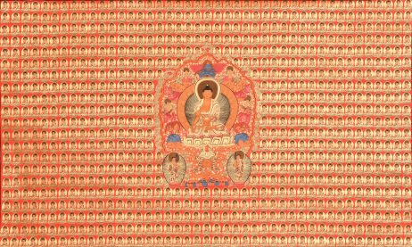 Thangka de Mil Buddhas - Pintura Tibetana - Image 2