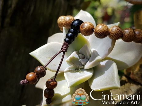 Mala Budista de Mão em Madeira com Dorje - 27contas 6mm - Rosário Tibetano - Image 2