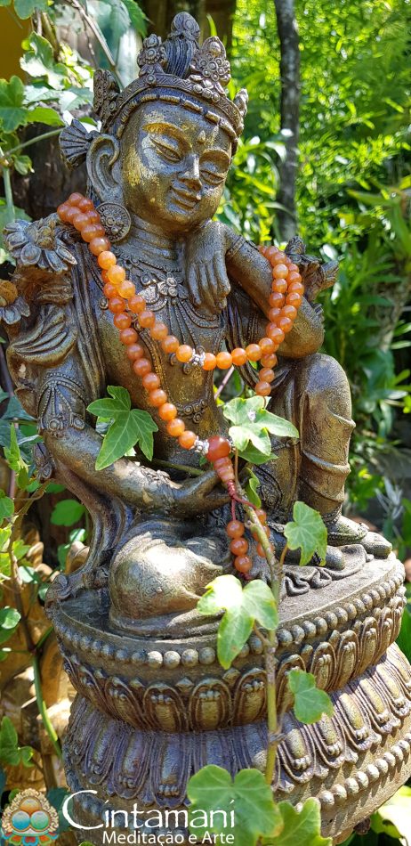 Mala Tibetano em Aventurina - 108contas 8mm - Rosário Budista - Japamala - Mantra da Compaixão