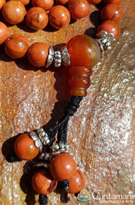 Mala Budista de 108contas - Zhanguo Agate - Ágata de Fogo - Rosário Tibetano 6mm - Japamala - Image 4