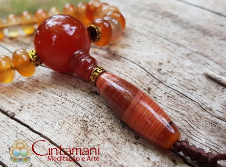 Mala Budista com 108contas de Sichuan Agate 6x8mm - Rosário Tibetano Ágata Vermelha - Image 2
