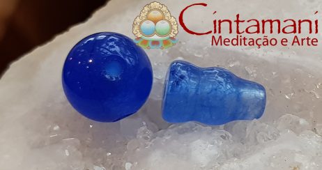 Guru Bead em Calcedônia Azul 8mm