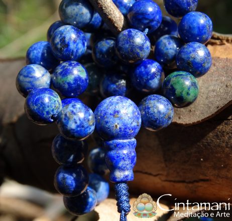 Mala Tibetano de 108contas de Lápis Lázuli 8mm - Rosário Budista - Japamala - Image 7