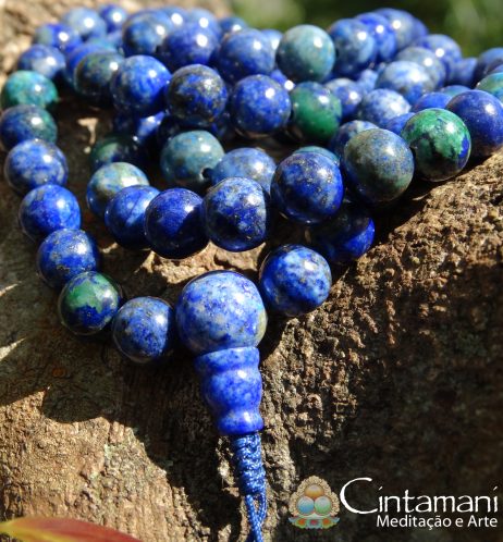 Mala Tibetano de 108contas de Lápis Lázuli 8mm - Rosário Budista - Japamala - Image 11