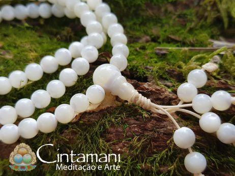 Mala Budista de 108contas em Madrepérola com 6mm - Rosário Tibetano - Japamala