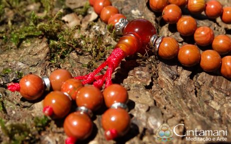 Mala Budista de 108contas - Zhanguo Agate - Ágata de Fogo - Rosário Tibetano 6mm - Japamala - Image 3