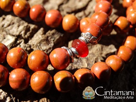 Mala Budista de 108contas - Zhanguo Agate - Ágata de Fogo - Rosário Tibetano 6mm - Japamala - Image 5
