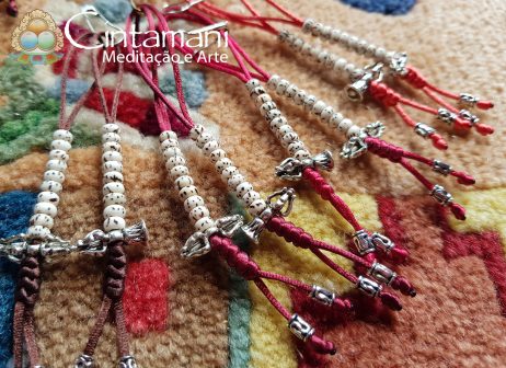 Contador de Mantras para Mala em Lotus Seed - Com Sino e Dorje - Fio Vermelho - Image 2