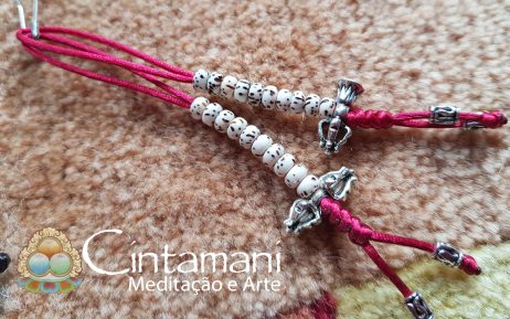 Contador de Mantras para Mala em Lotus Seed - Com Sino e Dorje - Fio Vermelho - Image 3
