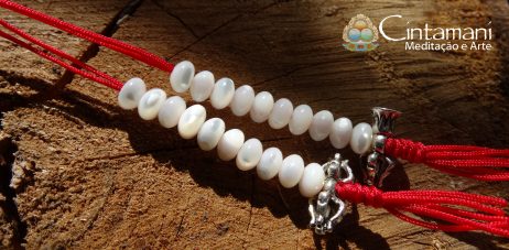 Contador de Mantras para Mala em Madrepérola - Com Sino, Dorje e Nó da Linhagem - Image 2