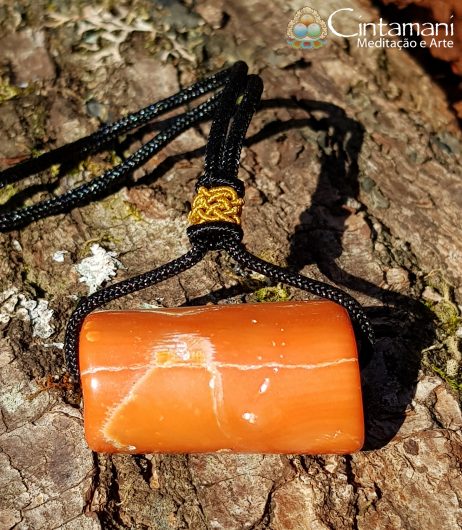 Toco de Coral - Cordão com Pedra Natural - Colar