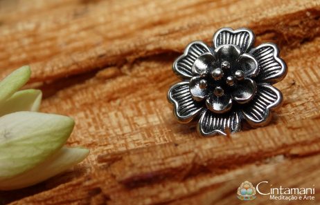Botão Lótus em Prata925 - Ornamento Étnico Tibetano