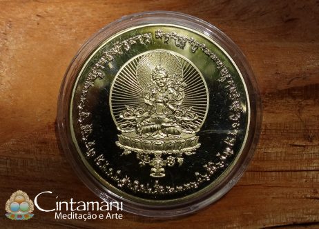 Amuleto Tara Banca e Tara Verde - Deidades Tibetanas - Moeda em Bronze - Image 6