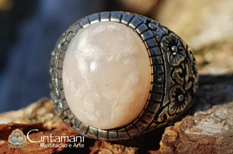 Anel Blossom Agate - Pedra Natural - Cobre com Banho de Prata925 - Image 4