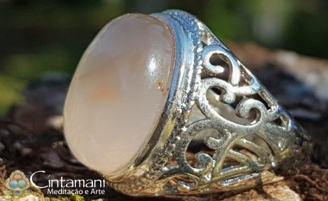 Anel Blood Agate- Pedra Natural - Cobre com Banho de Prata925