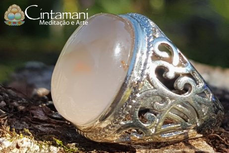 Anel Blood Agate- Pedra Natural - Cobre com Banho de Prata925 - Image 3