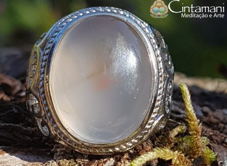 Anel Blood Agate- Pedra Natural - Cobre com Banho de Prata925 - Image 2